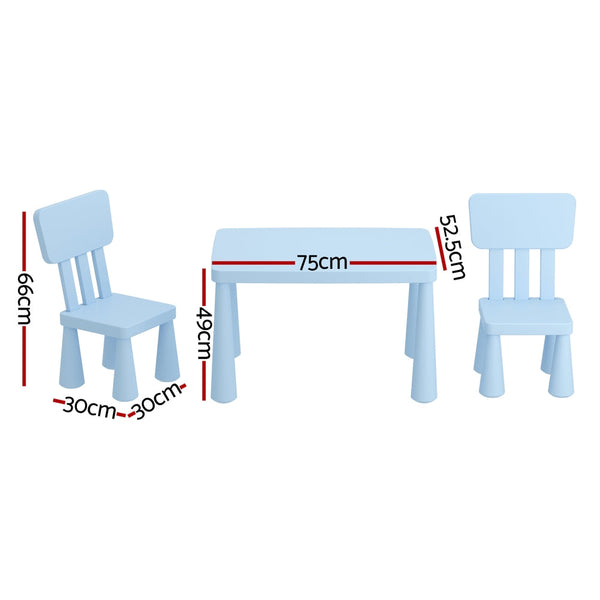 Keezi Kids Table And Chairs Set Blue For Little One Kids Tables