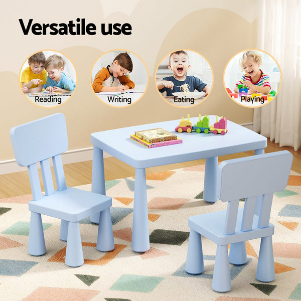 Keezi Kids Table And Chairs Set Blue For Little One Kids Tables