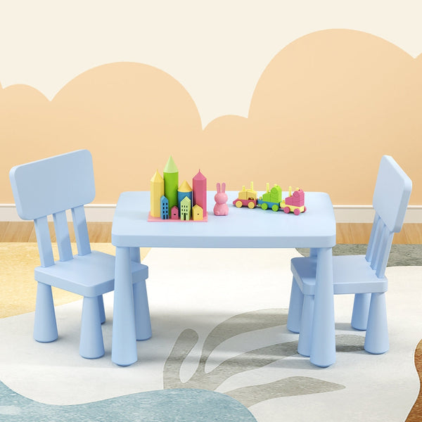 Keezi Kids Table And Chairs Set Blue For Little One Kids Tables