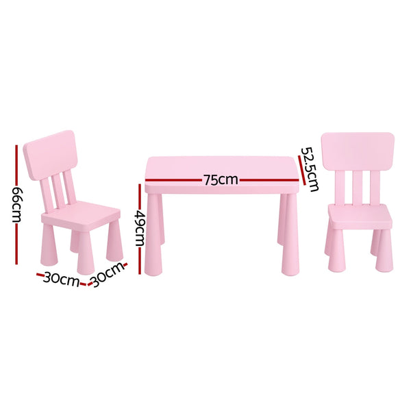 Keezi Kids Table And 2 Chairs Set In Pink For Children Kids Tables