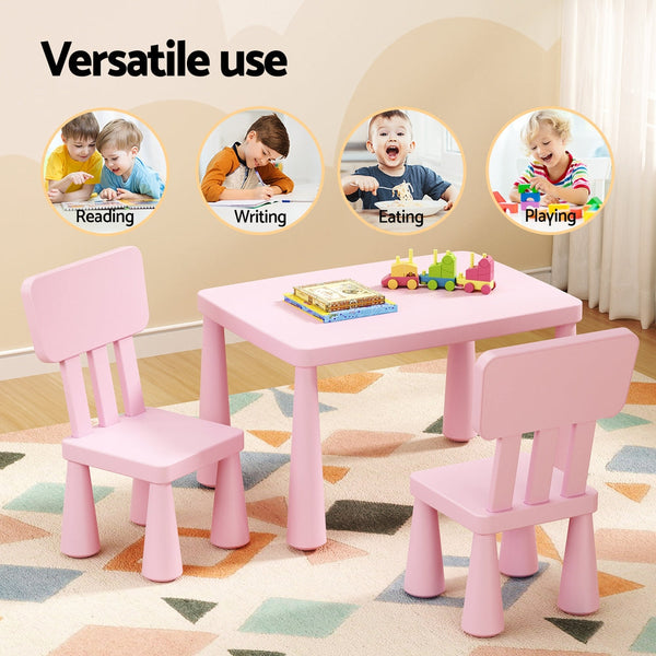 Keezi Kids Table And 2 Chairs Set In Pink For Children Kids Tables