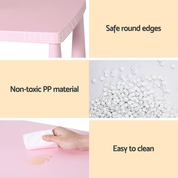 Keezi Kids Table And 2 Chairs Set In Pink For Children Kids Tables