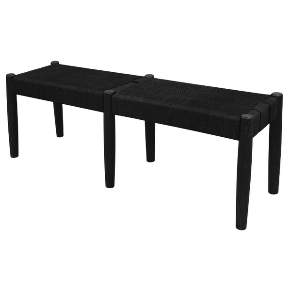 Kelly Loom Oak Bench (Black) Benches