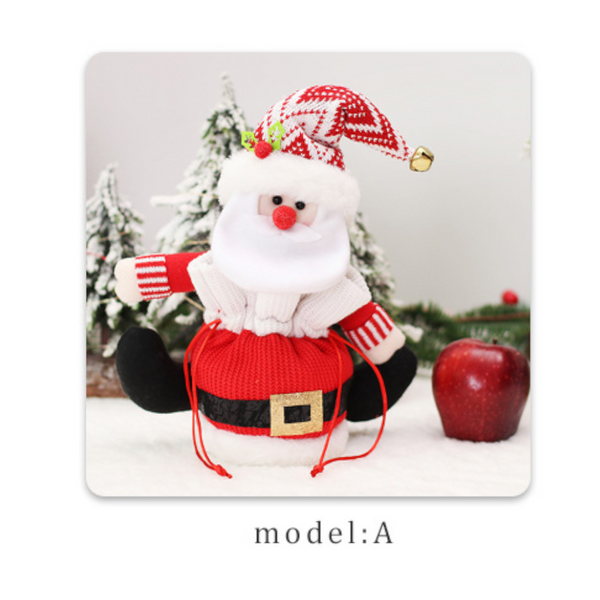 Knitted Doll Waist Belt With Drawstring Apple Pocket Gift Bags