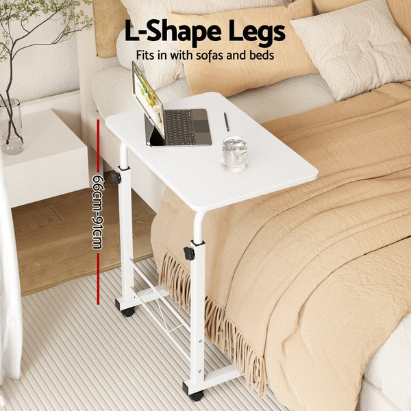 Artiss Laptop Desk Table Adjustable 60Cm White Laptop Desks