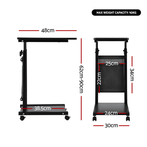 Artiss Laptop Desk Height Adjustable Mobile Workstation Computer Desks 48Cm Black Laptop Desks