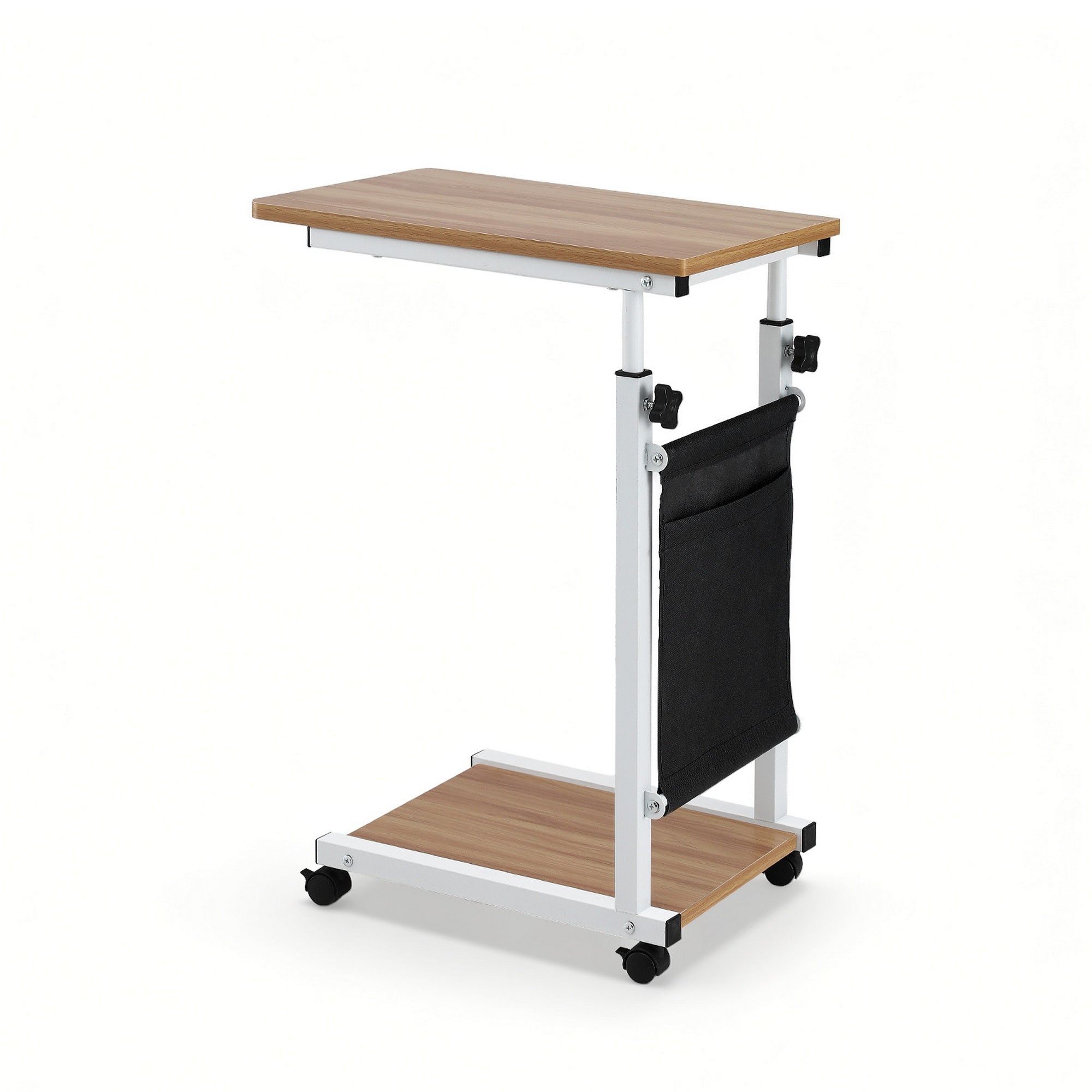 Artiss Laptop Desk Height Adjustable Mobile Workstation Computer Desks 48Cm Oak Laptop Desks