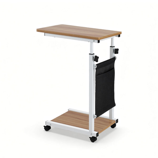 Artiss Laptop Desk Height Adjustable Mobile Workstation Computer Desks 48Cm Oak Laptop Desks