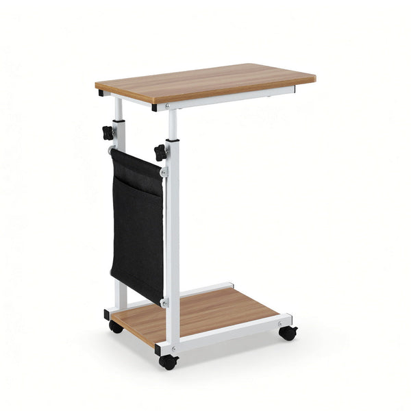 Artiss Laptop Desk Height Adjustable Mobile Workstation Computer Desks 48Cm Oak Laptop Desks