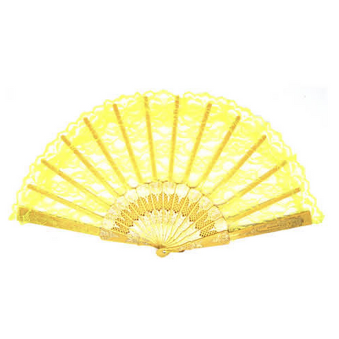 Br Costumes Lace Fan Hand Folding Wedding Party Bridal Spanish Accessory Yellow Hand Fans