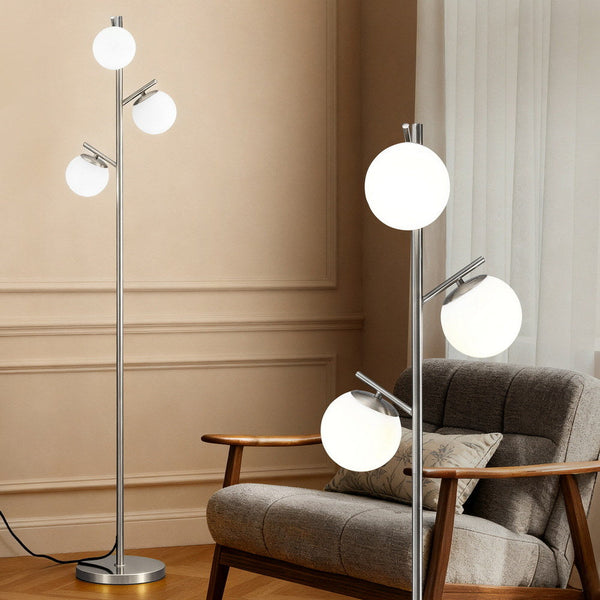 Artiss 3 Light Tree Floor Lamp 165Cm Tall Standing With Sphere Glass Shades For Modern Homes Floor Lamps