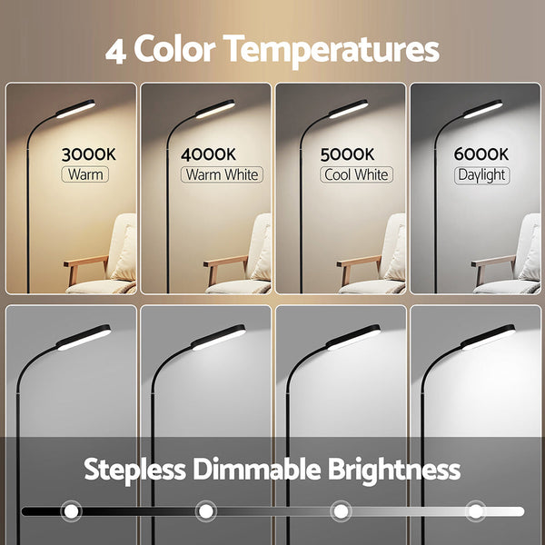 Artiss Led Floor Lamp With Remote Control & 4 Color Temperature Reading Living Room Bedroom Office Floor Lamps