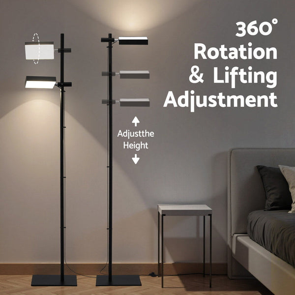 Artiss Led Floor Lamp Modern Reading Lamp 360～ Rotating Adjustable Light Head12w Standing Lamp For Living Room Bedroom Office Floor Lamps