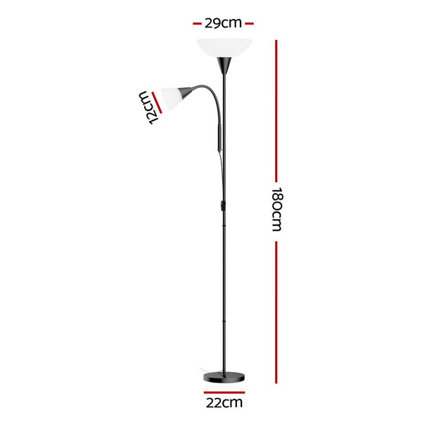 Artiss Floor Lamp Mother And Child Modern Home Living Room Office Reading Black Floor Lamps