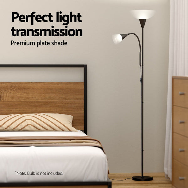 Artiss Floor Lamp Mother And Child Modern Home Living Room Office Reading Black Floor Lamps