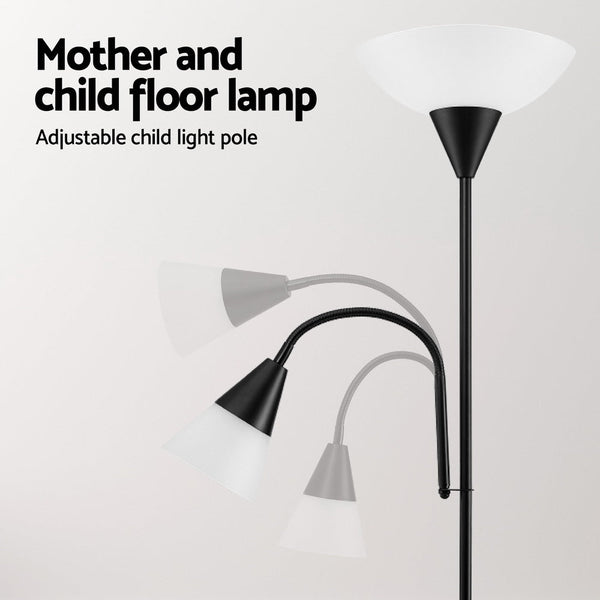 Artiss Floor Lamp Mother And Child Modern Home Living Room Office Reading Black Floor Lamps