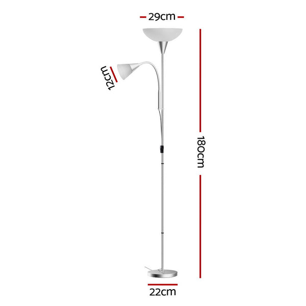 Artiss Floor Lamp Mother And Child Modern Home Living Room Office Reading Silver Floor Lamps
