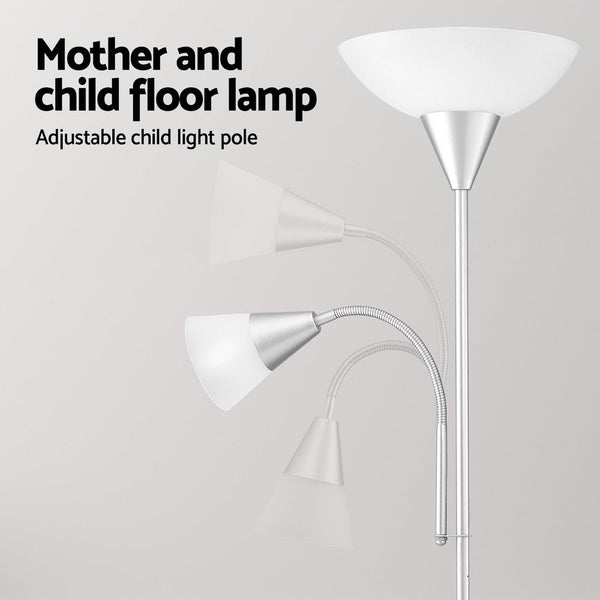 Artiss Floor Lamp Mother And Child Modern Home Living Room Office Reading Silver Floor Lamps