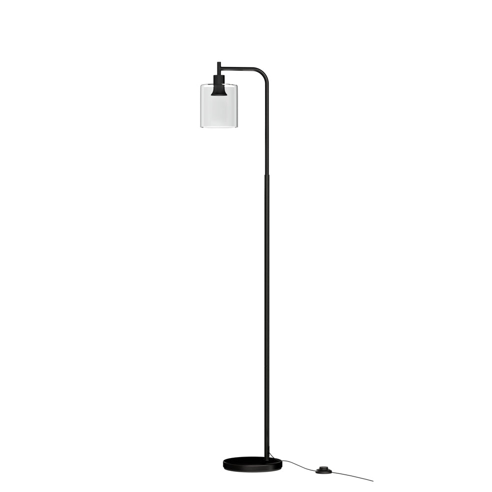 Artiss Floor Lamp Light Stand Modern Home Living Room Office Reading Glass Shade Black Floor Lamps