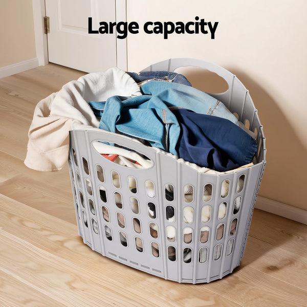 Artiss Laundry Basket Hamper Large Foldable Washing Clothes Storage Organiser Laundry Baskets & Hampers