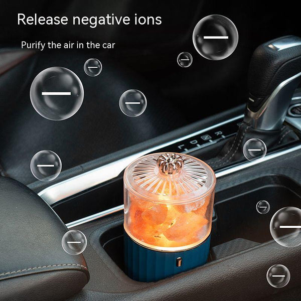 Lamps Luxury Himalayan Salt Lamp White Vase Aromatherapy Wireless Rechargeable Table