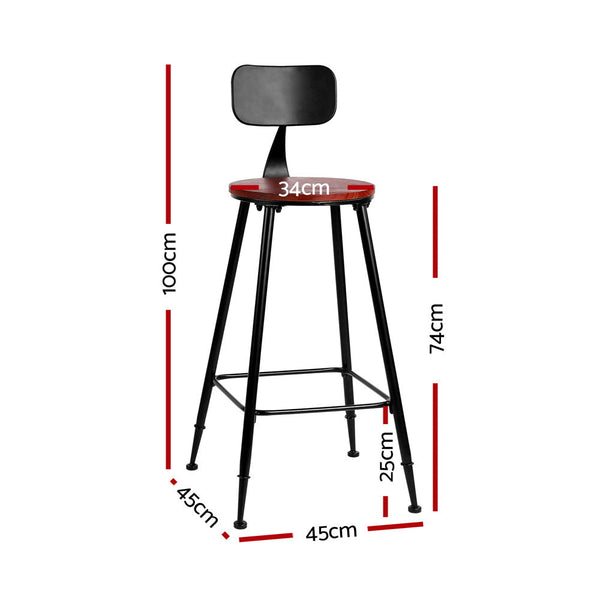 Artiss 2X Bar Stools Vintage Metal Chairs Benches Bar Stools