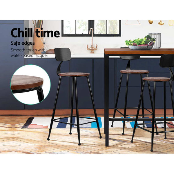 Artiss 2X Bar Stools Vintage Metal Chairs Benches Bar Stools