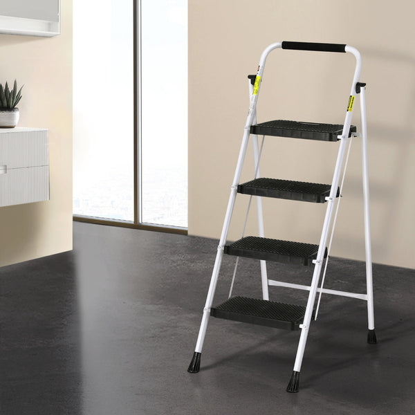Giantz 4 Step Ladder Multi Purpose Folding Steel Light Weight Platform Folding & Step Ladders