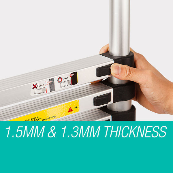 Bullet 2M Telescopic Aluminium Ladder Alloy Extension Extendable Steps Folding & Step Ladders