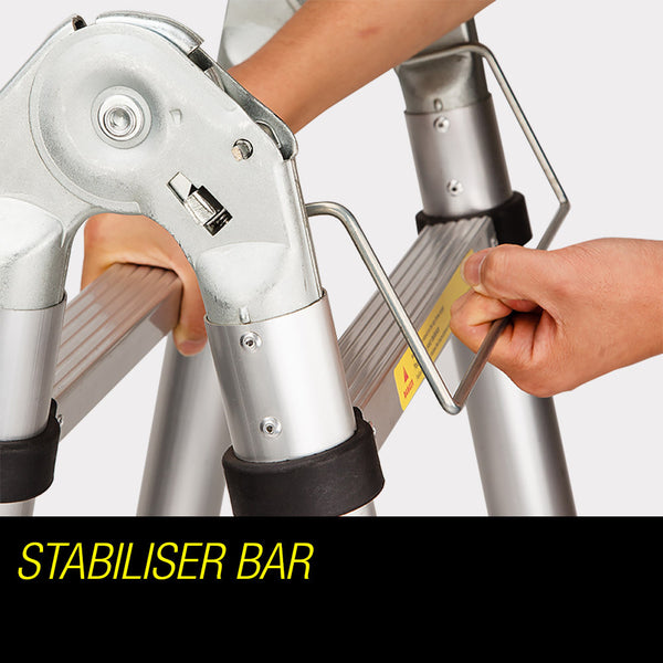 Pro 3.8M Multipurpose Telescopic Folding Ladder Aluminium Alloy Extension Ladders