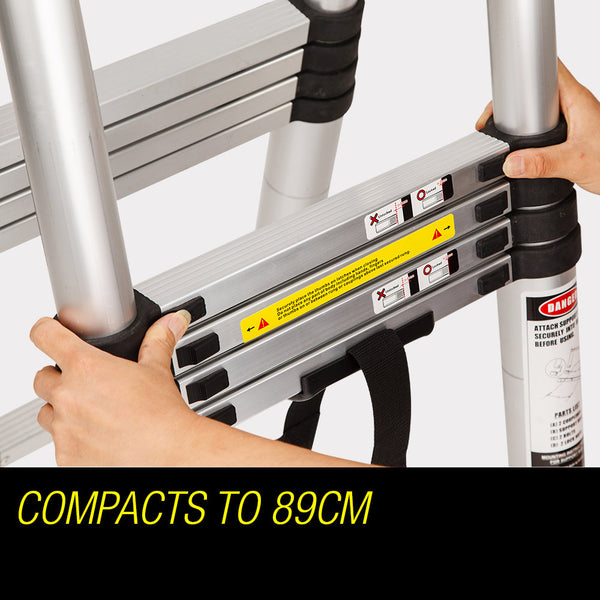 Bullet 3.8M Multipurpose Telescopic Folding Ladder Aluminium Alloy Extension Ladders