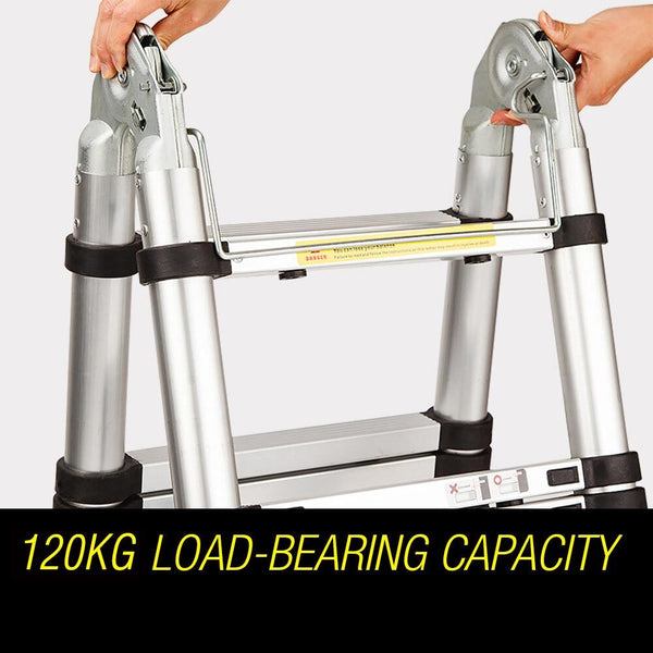 Pro 3.8M Multipurpose Telescopic Folding Ladder Aluminium Alloy Extension Ladders