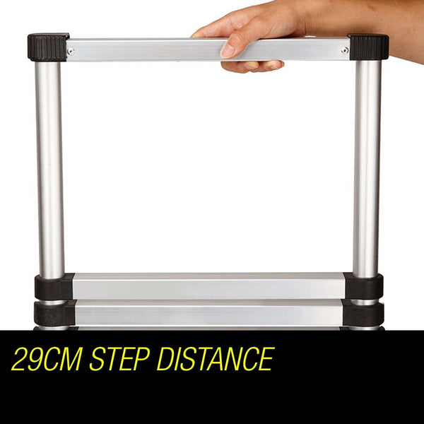 Bullet 3.8M Telescopic Aluminium Ladder Alloy Extension Extendable Steps Multi Portable Ladders