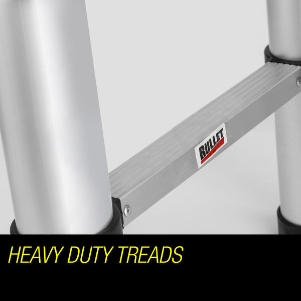 Bullet 3.8M Telescopic Aluminium Ladder Alloy Extension Extendable Steps Multi Portable Ladders