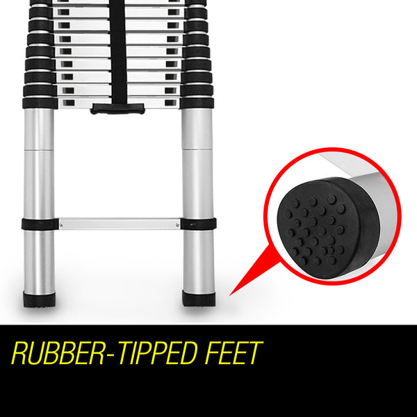 Pro 3.8M Telescopic Aluminium Ladder Alloy Extension Extendable Steps Multi Ladders