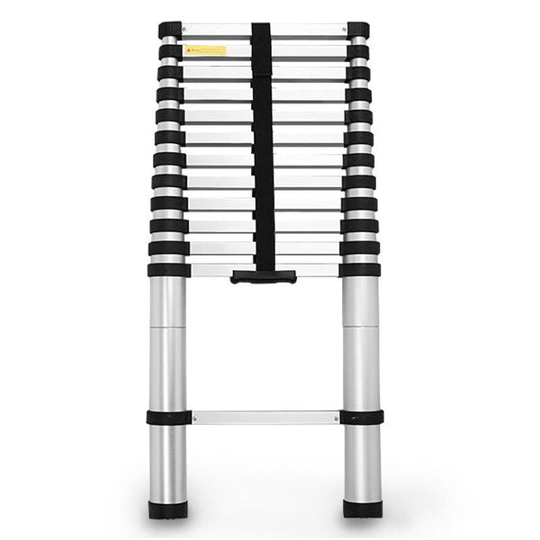 Bullet 3.8M Telescopic Aluminium Ladder Alloy Extension Extendable Steps Multi Portable Ladders