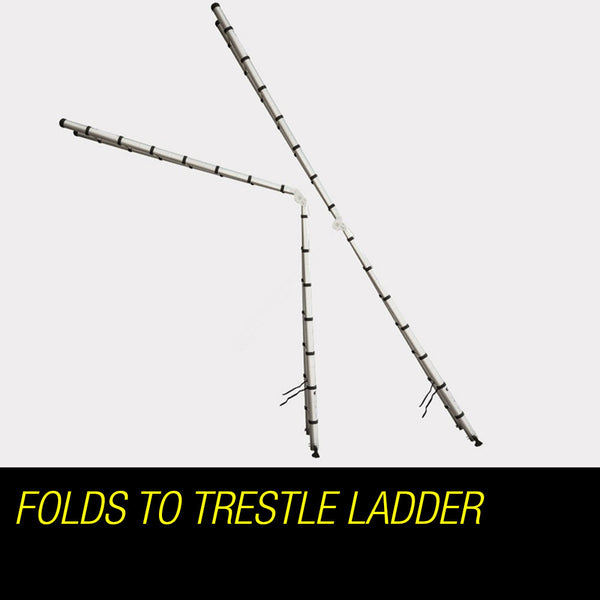 Bullet 4.4M Multipurpose Aluminium Telescopic Folding Ladder Alloy Extension Steps Ladders