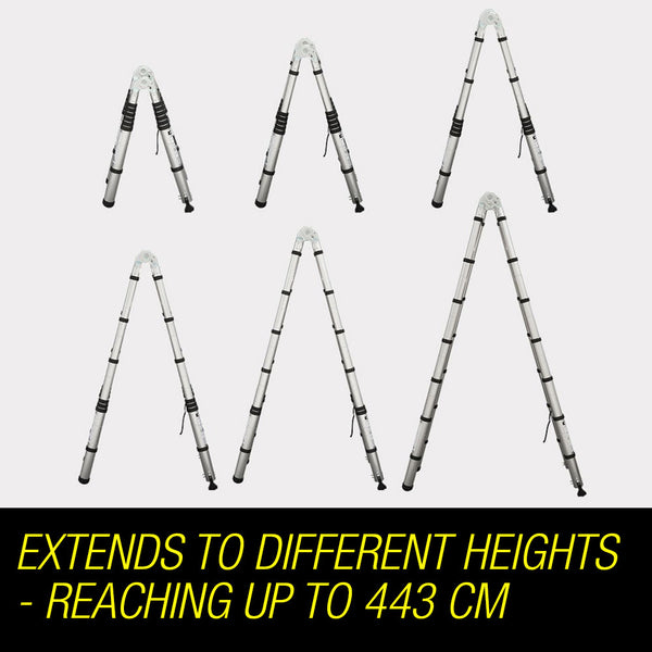 Bullet 4.4M Multipurpose Aluminium Telescopic Folding Ladder Alloy Extension Steps Ladders
