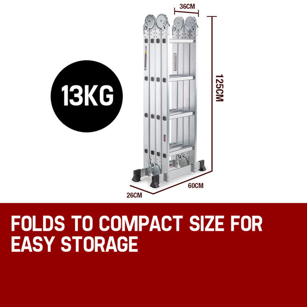 Bullet Pro 4.7M Multi Purpose Ladder Aluminium Extension Folding Adjustable Step Ladders