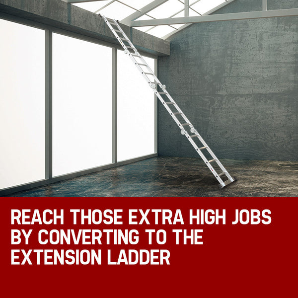 Bullet 5.8M Multipurpose Ladder Aluminium Extension Folding Adjustable Step Ladders