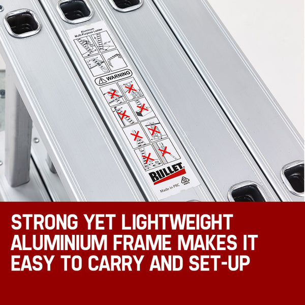 Bullet 5.8M Multipurpose Ladder Aluminium Extension Folding Adjustable Step Ladders