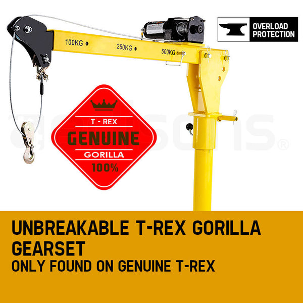 T Rex 800Kg Electric Hoist Winch Crane 12V 360 Degree Engine Car Truck Lift Tow Bars & Winches
