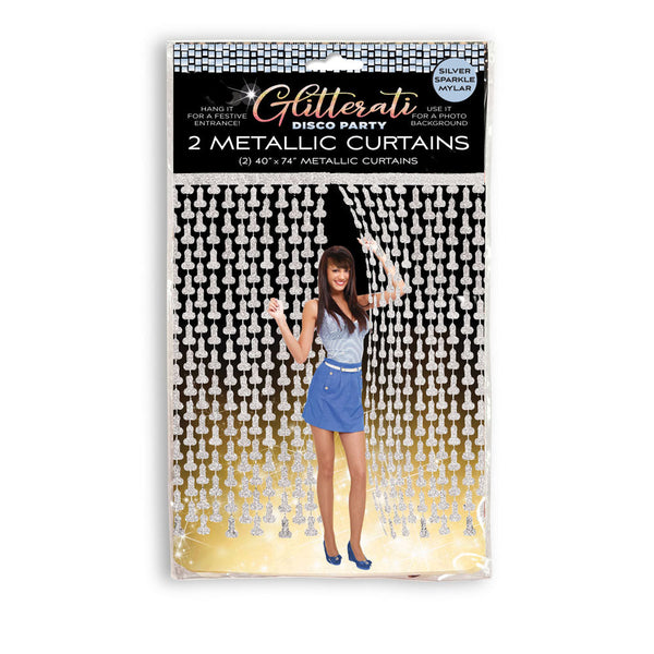 Glitterati  Party Disco Metallic Curtains Doorway Decoration Set Of 2 Party Gags & Tricks