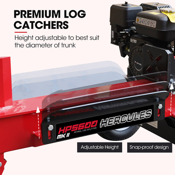 Baumr Ag 20 Tonne Hydraulic Petrol Log Splitter 8Hp Towed Wood Firewood Cutter Hps600 Log Splitters