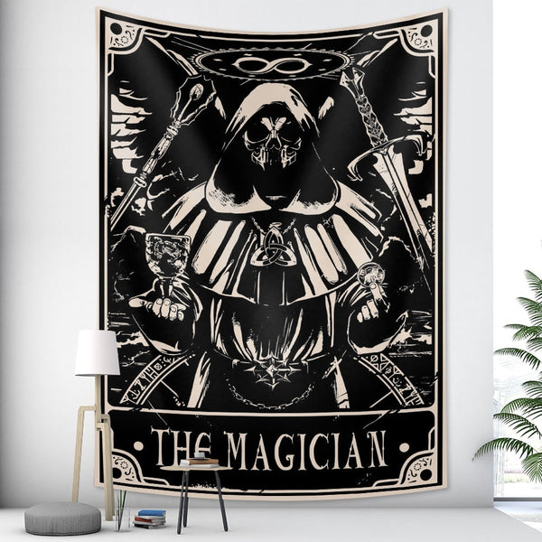 Tapestry Black Magician 150X100 Cm Tarot Card Psychedelic Scene Art Decoration Tapestries