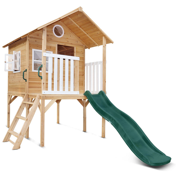 Lifespan Kids Archie Elevated Cubby House With Green Slide Cubby Houses