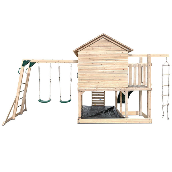 Lifespan Kids Kingston Cubby House With 2.2M Green Slide Cubby Houses