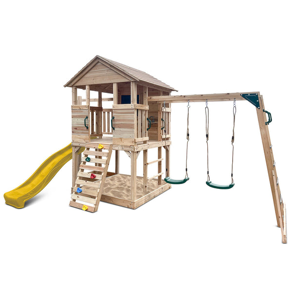 Lifespan Kids Kingston Cubby House With 2.2M Yellow Slide Cubby Houses