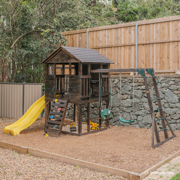 Lifespan Kids Kingston Cubby House With 2.2M Yellow Slide Cubby Houses