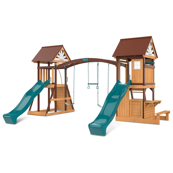 Lifespan Kids Armadale Play Centre Set With 2 X 2.2M Green Slides